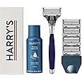 Harry's Shaving Kit for Men - Razor Handle, 5 Razor Blade Refills, Foaming Shave Gel, and Travel Blade Cover - Chrome Edition