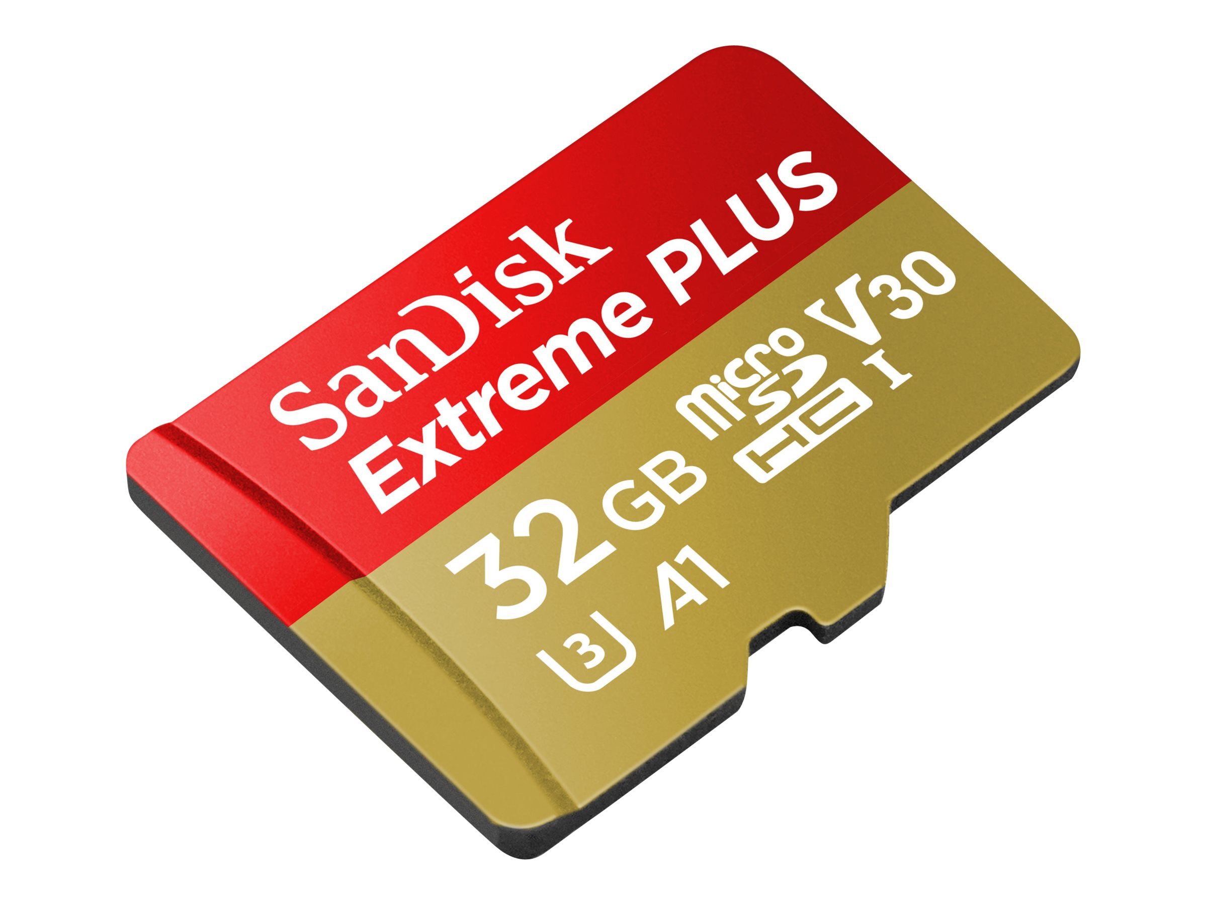SanDisk Extreme Plus 32 GB MicroSDHC Memory Card, SD Adapter With A1 App Performance And Rescue Pro Deluxe, Up to 100 MB/s, Class 10, UHS-I, U3, V30 — image 1