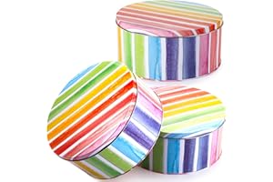Yopay 3 Pack Cookie Tins, Round Baking Cake Gift Tins for Storing Patisseries, Puff Pastries Craft Supplies, Easter, Special 