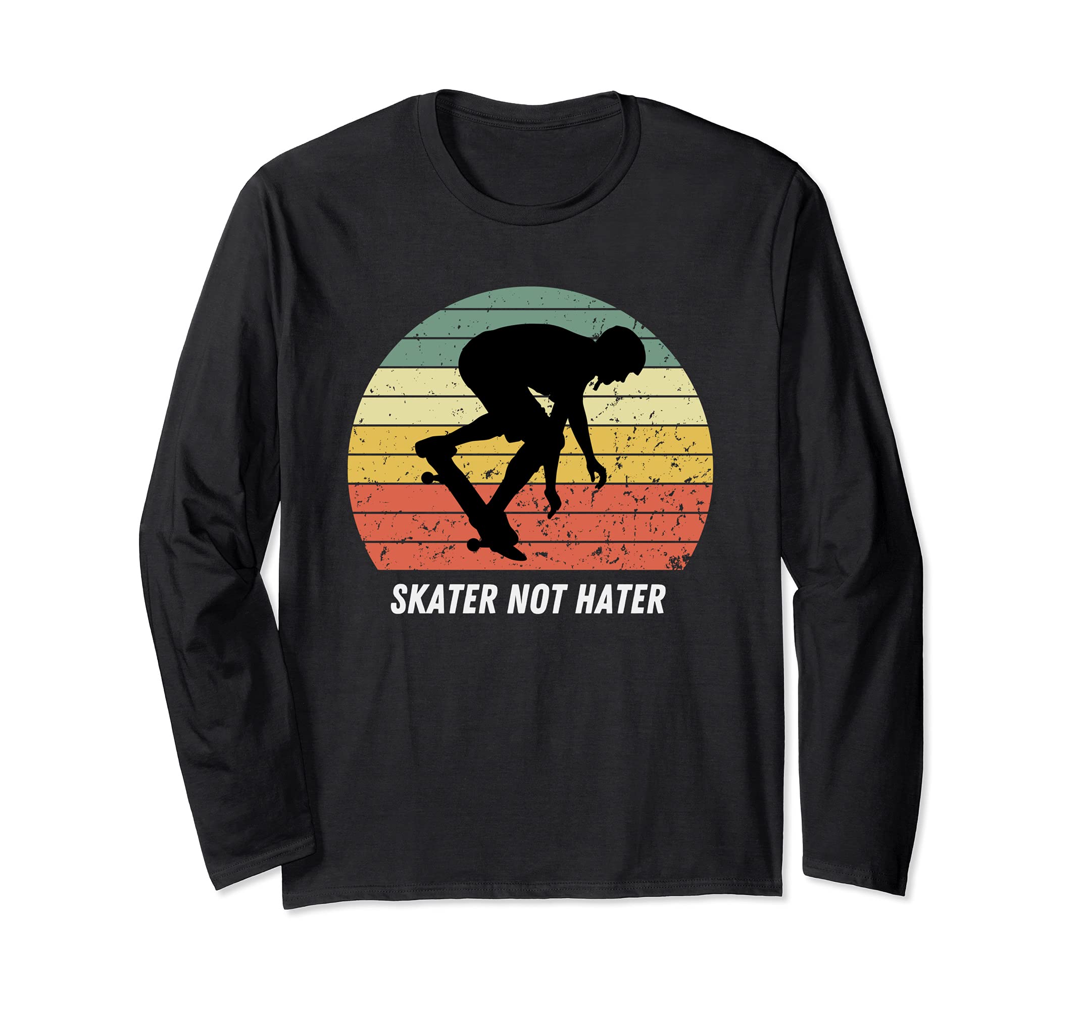 Skate Not Hate Pro Skateboarders Sunset Longboard Skateboard Long Sleeve T-Shirt