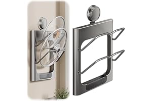 Dayinkes Suction Pot Lid Organizer, Wall Mounted Pot Lid Holder, Practical Pot Lid Holders Inside Cabinet with Water Dish, No
