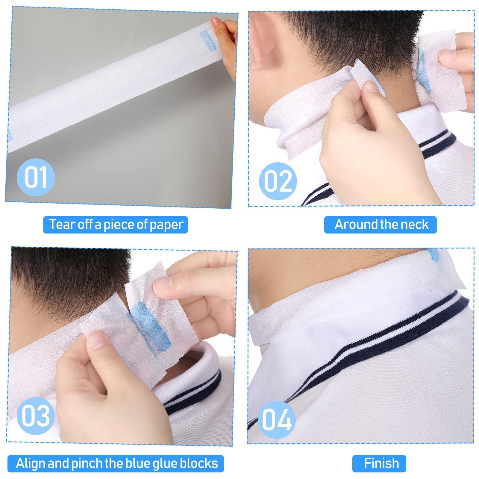 Yilloog 4000 Strips 40 Rolls Disposable Barber Paper Haircutting Neck Strips Hairdressing Stretchy Neck Band Paper Tissue for Barber Hair Cutting Styling Salon Accessories Supplies
