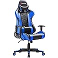 Devoko Ergonomic Gaming Chair Racing Style Adjustable Height High Back PC Computer Chair with Headrest and Lumbar Support Executive Office Chair (Blue)