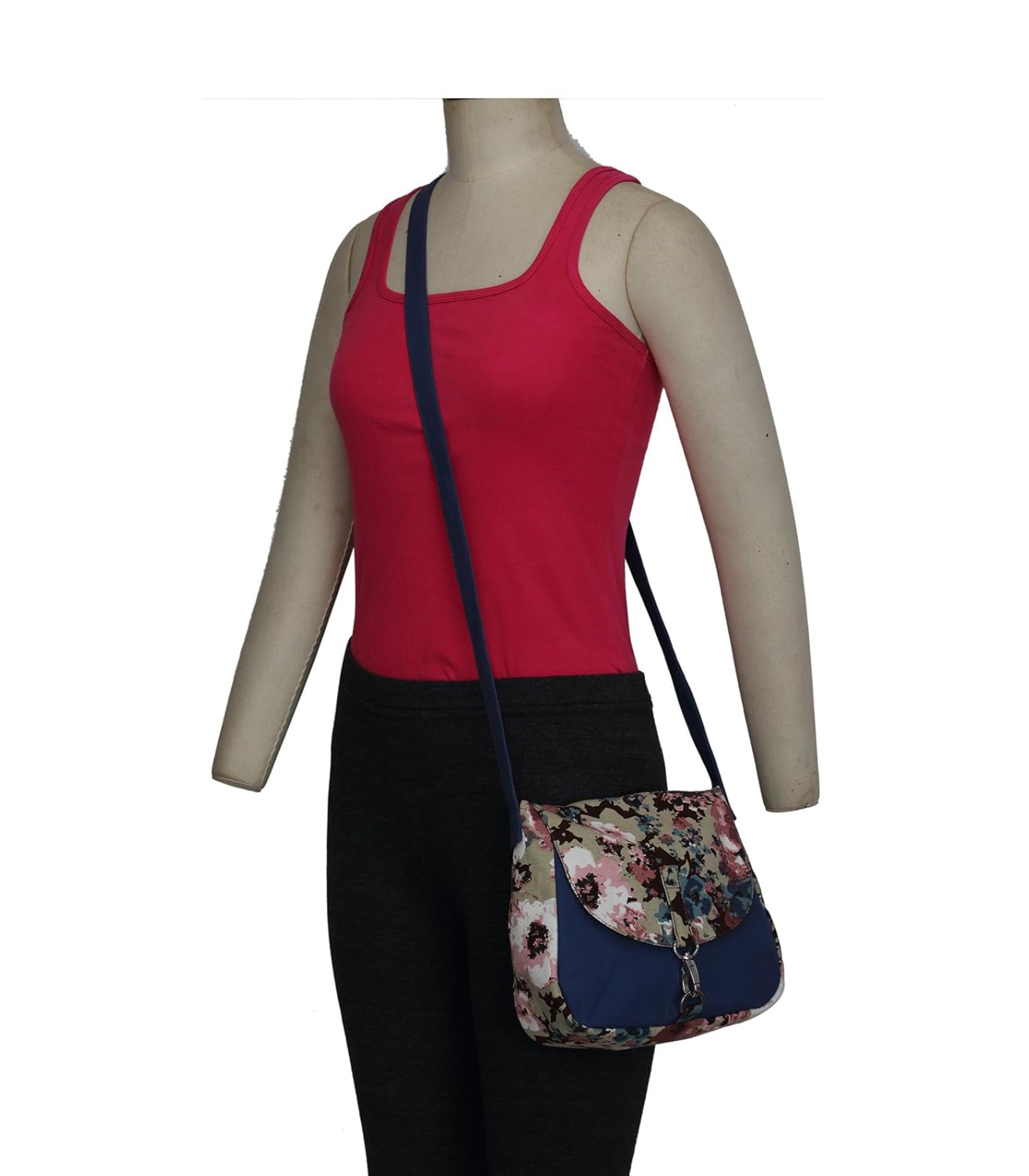 vivinkaa camo blue canvas sling bag for women