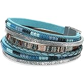 Long tiantian Western Leather Bracelets for Women Western Jewelry Boho Country Concert Outfits for Women Leather Wrap Bracelets Cowboy Chic Dress Accessories