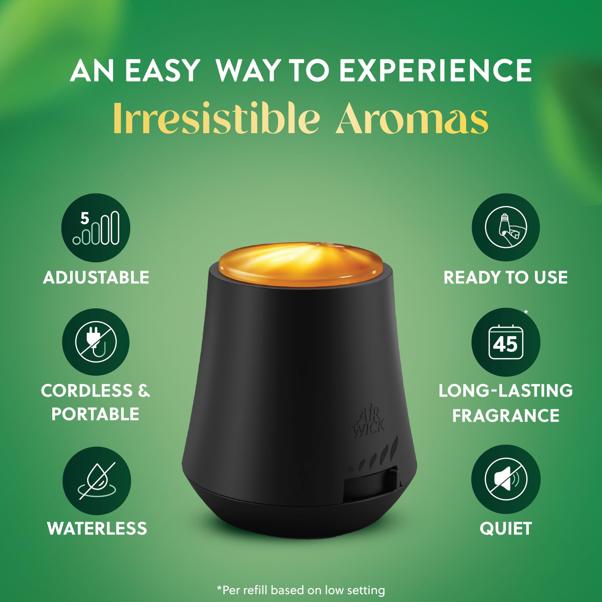 Air Wick Essential Mist Diffuser, Essential Oil Diffuser, Air Freshener for Home, Long Lasting Scent Diffuser, Portable & Cordless, Waterless Diffuser, Home Fragrance Products, 1 ct