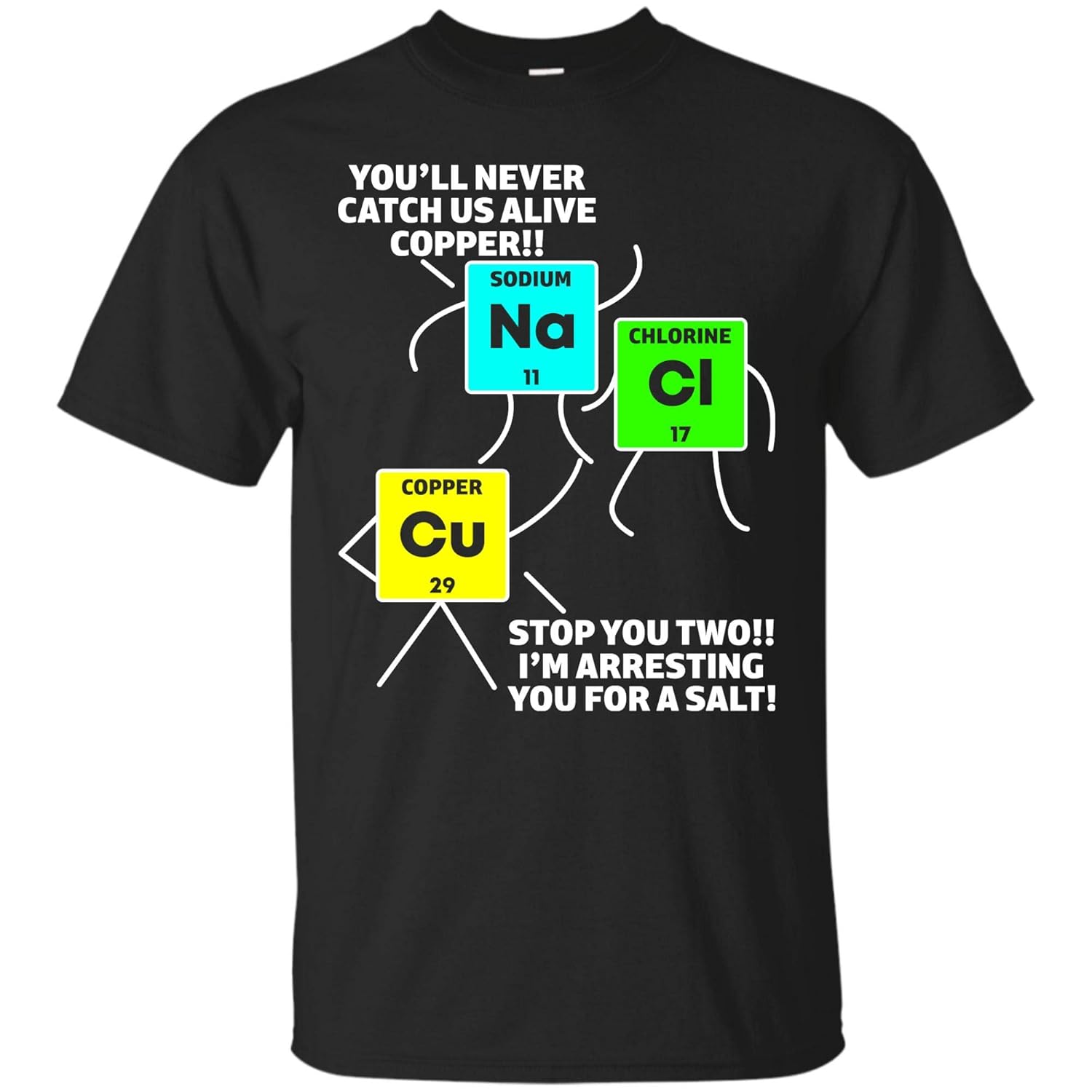 Salt And Copper Periodic Table Police Pun Chemistry T Shirt For Kinihax