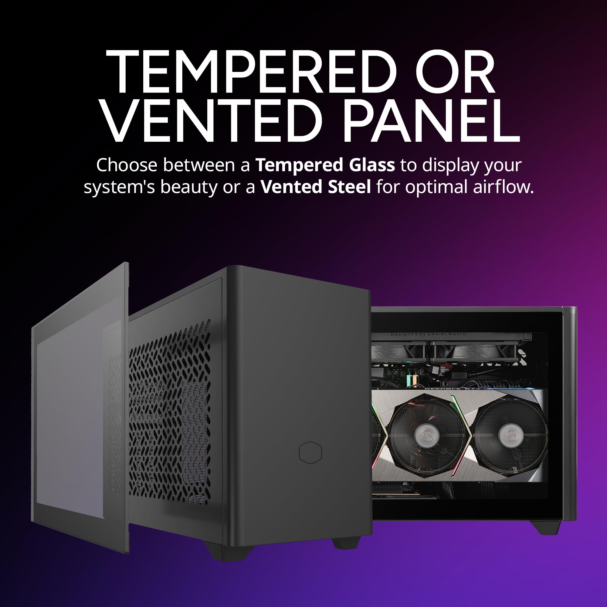 Cooler Master NR200P V2 Mini-ITX PC Case, Top-Mount 240mm|280mm AIO, 357mm Vertical GPU Mount, Only SFX PSU 130mm, Compatible RTX 5080|RX 9090 XT, Tempered Glass, USB Type-C, DIY