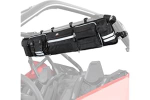KEMIMOTO Universal UTV Roll Cage Organizer, Upgrade Zipper Rear Storage Bag Gear Bags with Reflective Strip Compatible with R