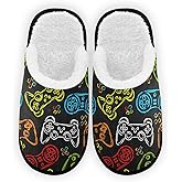 Fisyme Slippers Soft Non-Slip Indoor House Slippers Home Shoes For Bedroom Hotel Travel Spa