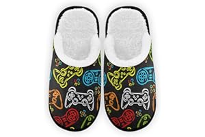 Fisyme Slippers Soft Non-Slip Indoor House Slippers Home Shoes For Bedroom Hotel Travel Spa
