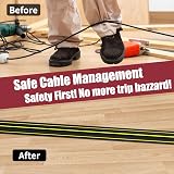 SEGNAYEN 1M Heavy Duty Rubber Floor Cable Protector 3 Cord Channels Black view 4