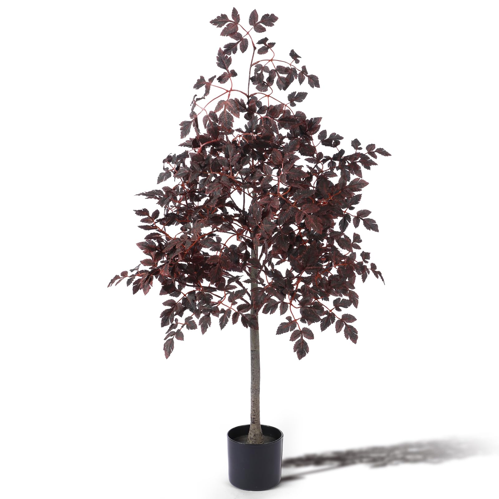 Photo 1 of CraftyDream 4ft Fall Plum Cimicifuga Stems Seeded Tree Artificial Thanksgiving Ficus Leaf Tree Plant Decor Autumn Halloween Faux Decor for Party Porch Fireplace Front Door Outdoor Indoor Decoration
