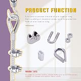 Swpeet 24Pcs M3 Wire Rope Accessory Set with Clip Thimble and Sleeve view 5