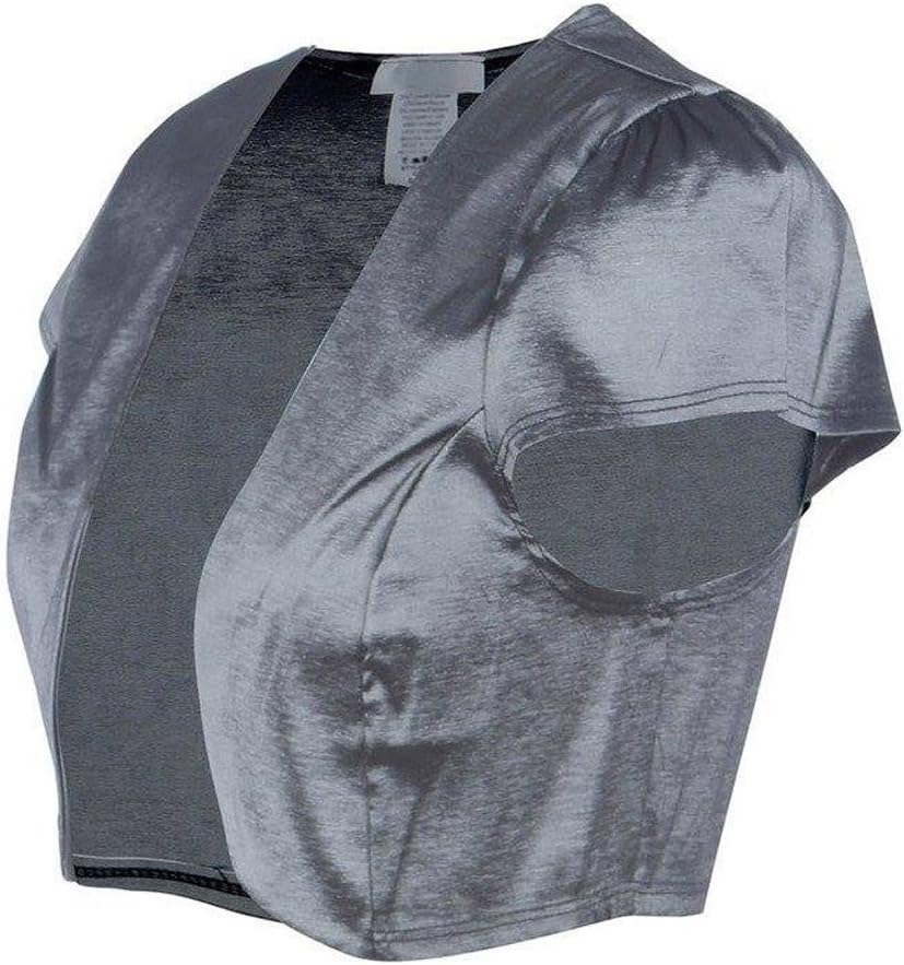 Fashion Secrets Women`s Satin Bolero Cardigan Shrug