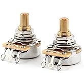 The Art Of Tone CTS 500k Potentiometer for Guitar - Custom Short Solid Shaft, Audio Taper, 10% Tolerance (2x)