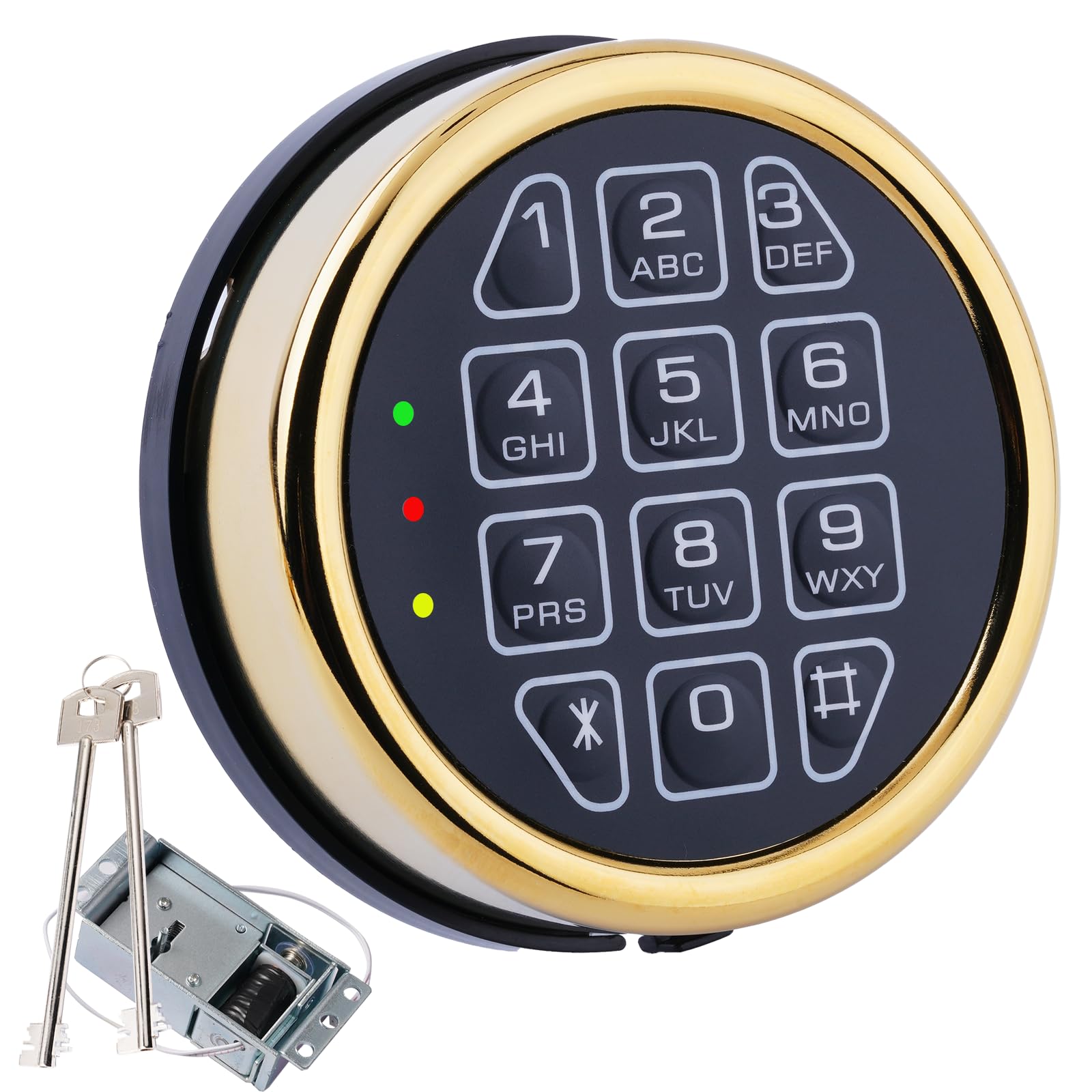 Photo 1 of Safe Lock Replacement Solenoid Lock with 2 Override Keys, Upgrade Golden Digital Keypad DIY Safe Electronic for Fireproof Safe Box