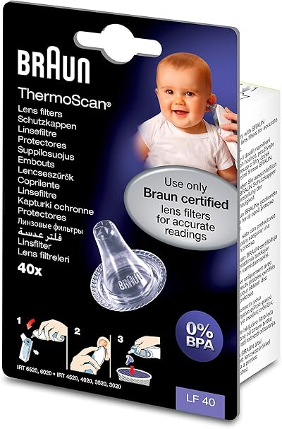 Braun LF40 Lens Filters Pack of 40 for ThermoScan Ear Thermometers
