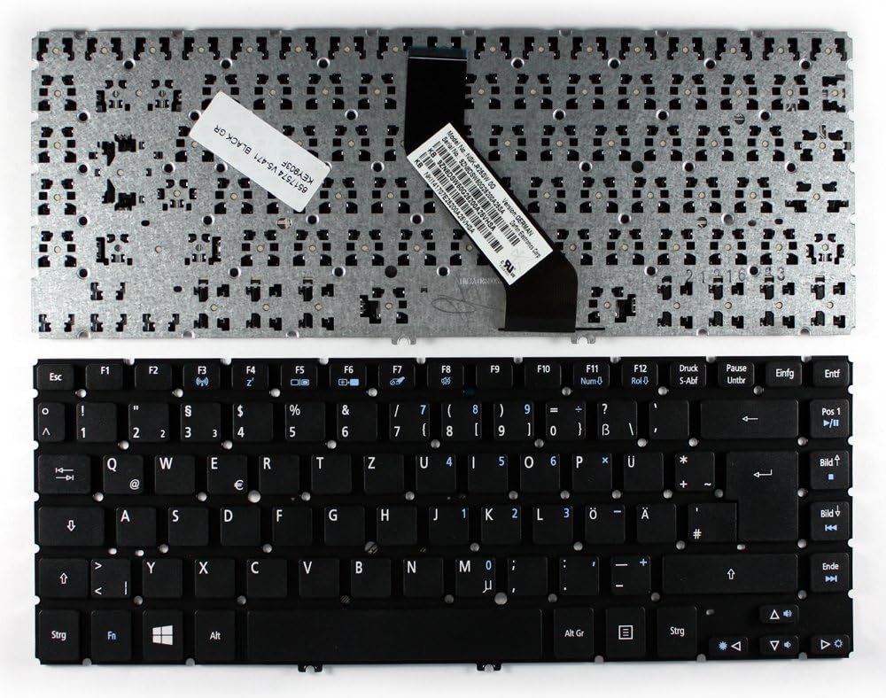 Keyboards4Laptops German Layout Black Windows 8 Laptop Keyboard Compatible with Acer Aspire M5-481, Acer Aspire V5-431, Acer Aspire V5-431-967B4G32MAUU, Acer Aspire V5-471