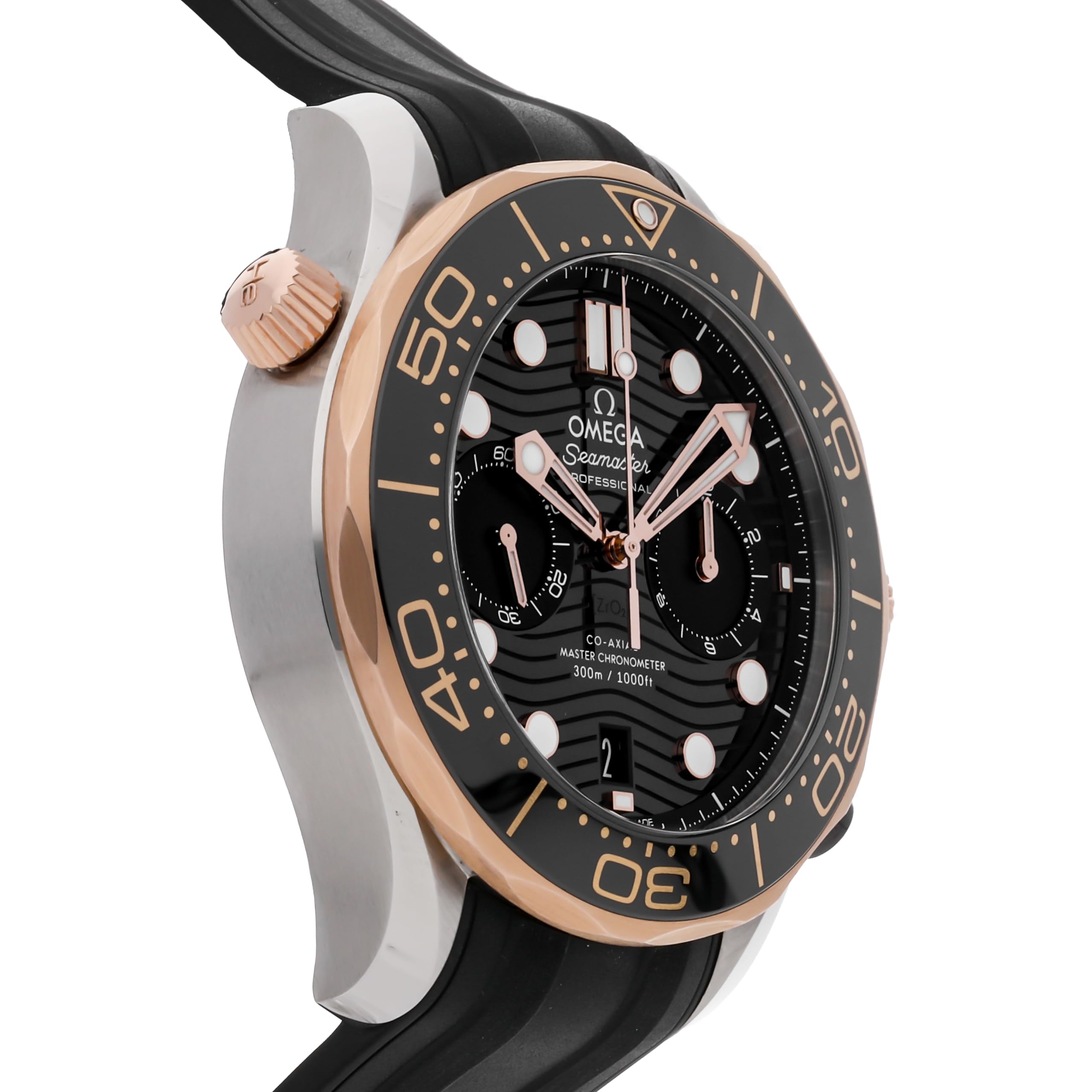 Omega Seamaster Diver 300m Co-Axial Master Chronograph Automatic Chronometer Black Dial Men's Watch 210.22.44.51.01.001
