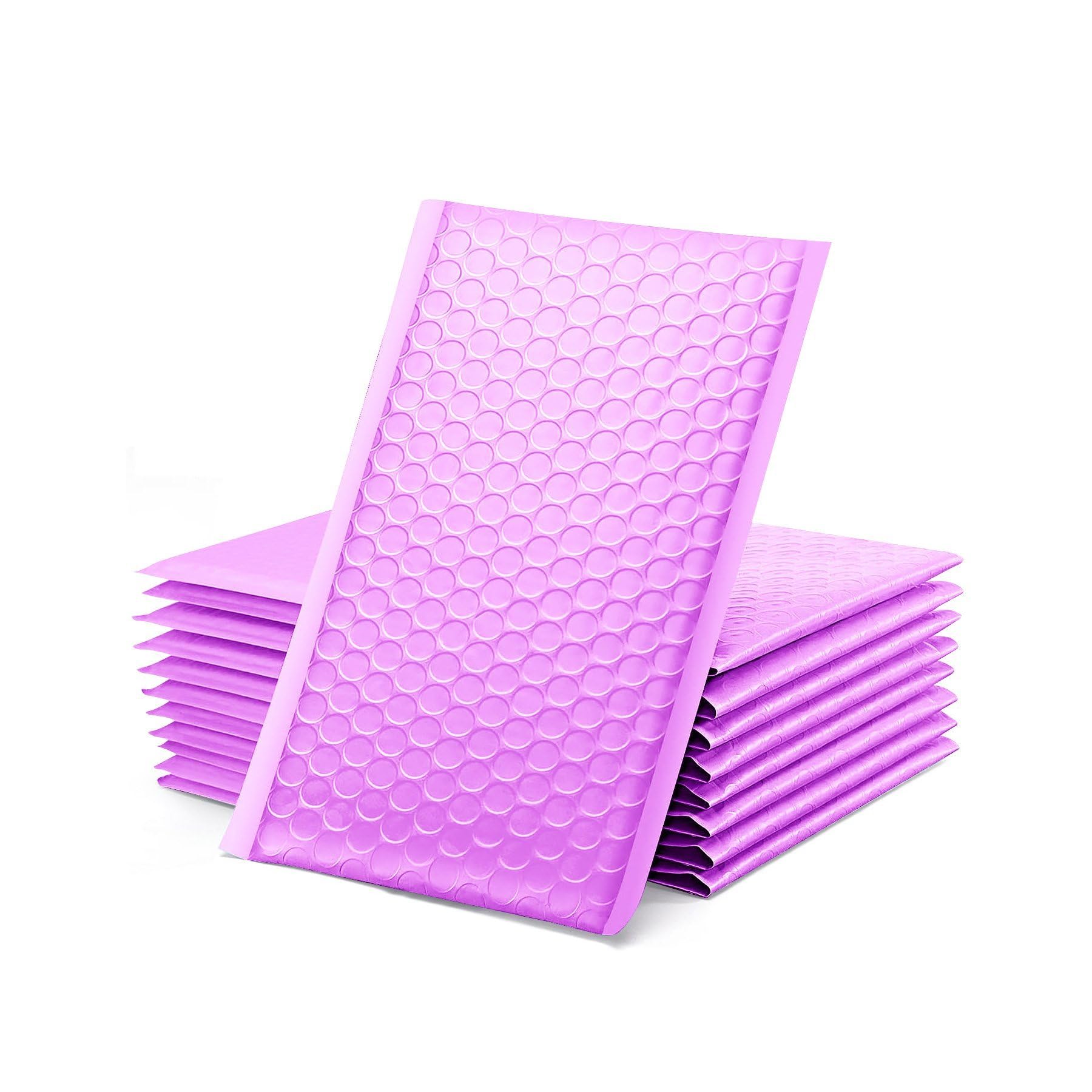 Yomuse 25pcs Padded Envelopes, 180mm x 260mm (7.1x10.2 Inch) Poly Bubble Mailers Self Seal, Waterproof Postal Bags for Mailing/Packaging (Purple)