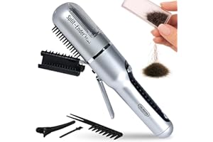 Split-Ender Mini – Original Cordless Split End Hair Trimmer for Dry, Damaged, Brittle, Frizzy, Curly or Straight Hair – 3 AAA Battery Operated Hair Clipper for Home Use – Silver