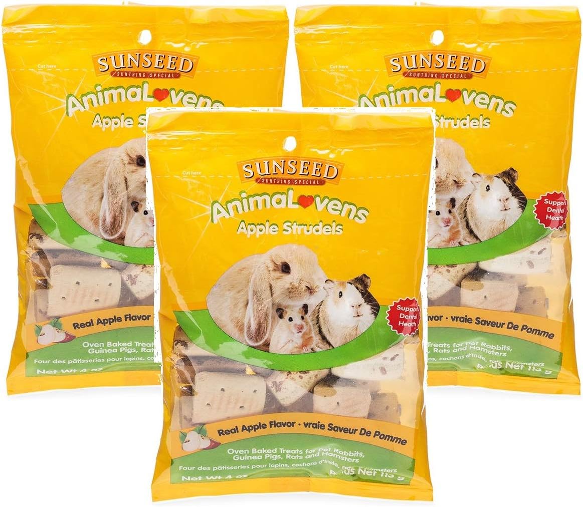 Sunseed 3 Pack of AnimaLovens Apple Strudels Oven Baked Treats