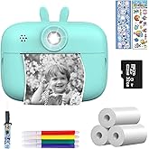 Instant Print Camera for Kids, Toddler Cameras Christmas Birthday Gifts for Boys Age 3-12, 1080P HD Digital Video Cameras for Toddler,Kids Portable Toy with 3 Rolls Photo Paper 32GB SD Card(Blue)