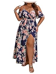 Floerns Women's Plus Size Cold Shoulder Short