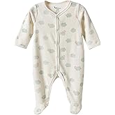 Baby Long Sleeved Velvet Romper, Cotton-Blend Infant Footed Jumpsuit for Newborn 0–12 Months