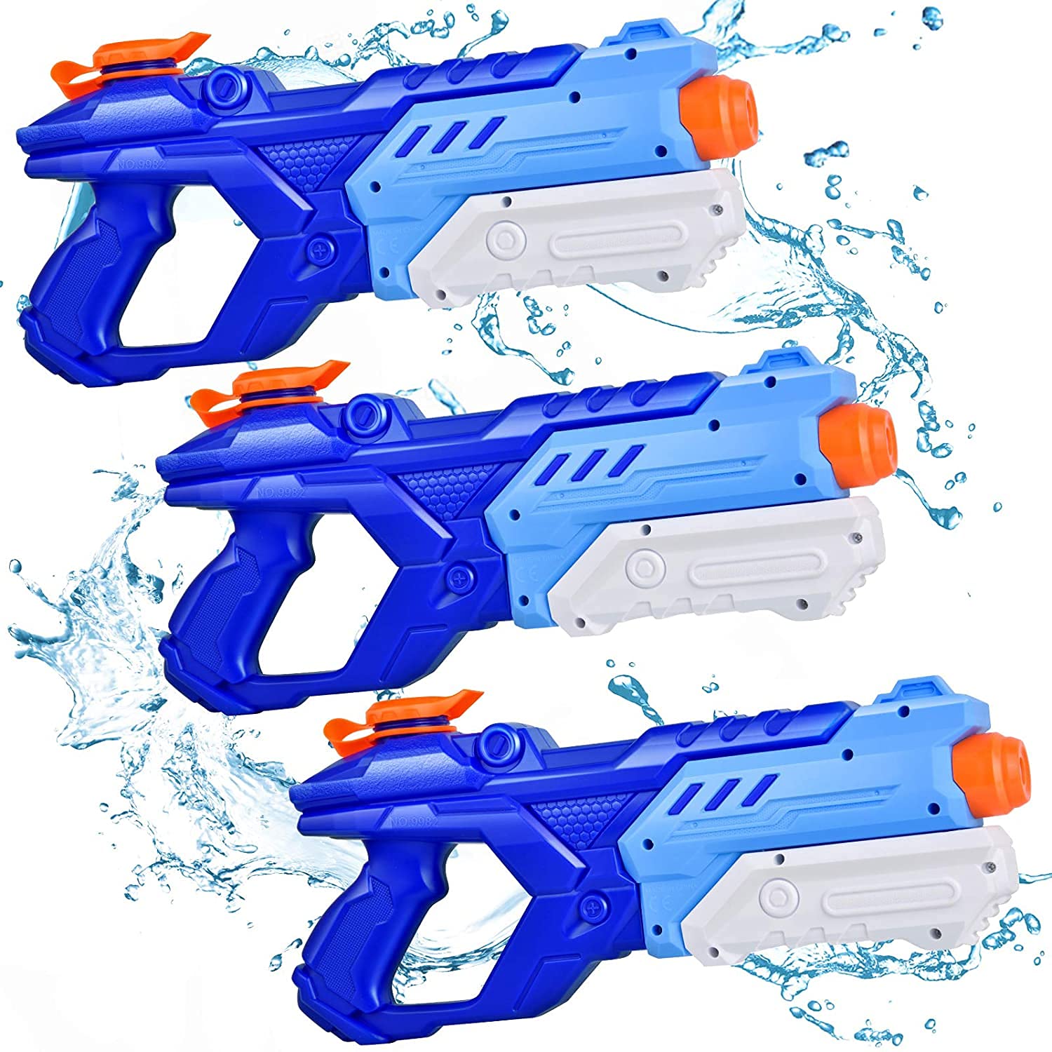 Quanquer 3 Pack Water Guns for Kids Adults - 600CC Squirt Water Toy Gun Super Blaster Soaker Long Range High Capacity Swimming Pool Beach Outdoor Fighting Toy for Boys Girls (Blue)