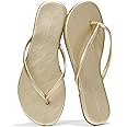 Project Cloud Flip flops for Women - Memory Foam Slippers for Women 2024 - Vegan Leather Women Slippers & Womens Sandals Beach Essentials Slides for Women Footwear - Flats for Women (Foundations)