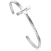 𝐂𝐫𝐨𝐬𝐬 𝐁𝐫𝐚𝐜𝐞𝐥𝐞𝐭 Religious Cuff Bangle 𝐁𝐢𝐛𝐥𝐞 𝐕𝐞𝐫𝐬𝐞 Christian Gifts Jewelry for 𝐖𝐨𝐦𝐞𝐧