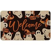 Artoid Mode Ghost Boo Halloween Welcome Doormat 17x29 Inch | Home Decor Low-Profile Switch Rug Floor Mat for Indoor Outdoor
