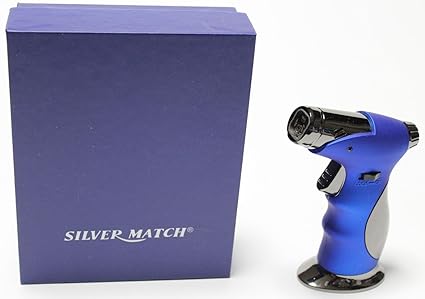 Küchenbrenner Silver Match Croxley 4 BLUEFLAMES, Sturmfeuerzeug, Motiven und Größen(1xBlau, Maße B/H/T:7,6x11,3x3,9 cm)+1x(Ko