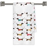 Chicimln Colorful Dachshund Kitchen Towels, Dachshund Gifts for Women Men Decorative Hand Towels for Bathroom, Weiner Dog Lover Gifts Dish Tea Towel Drying Cloth for Kitchen Decor, 16x24 Inch