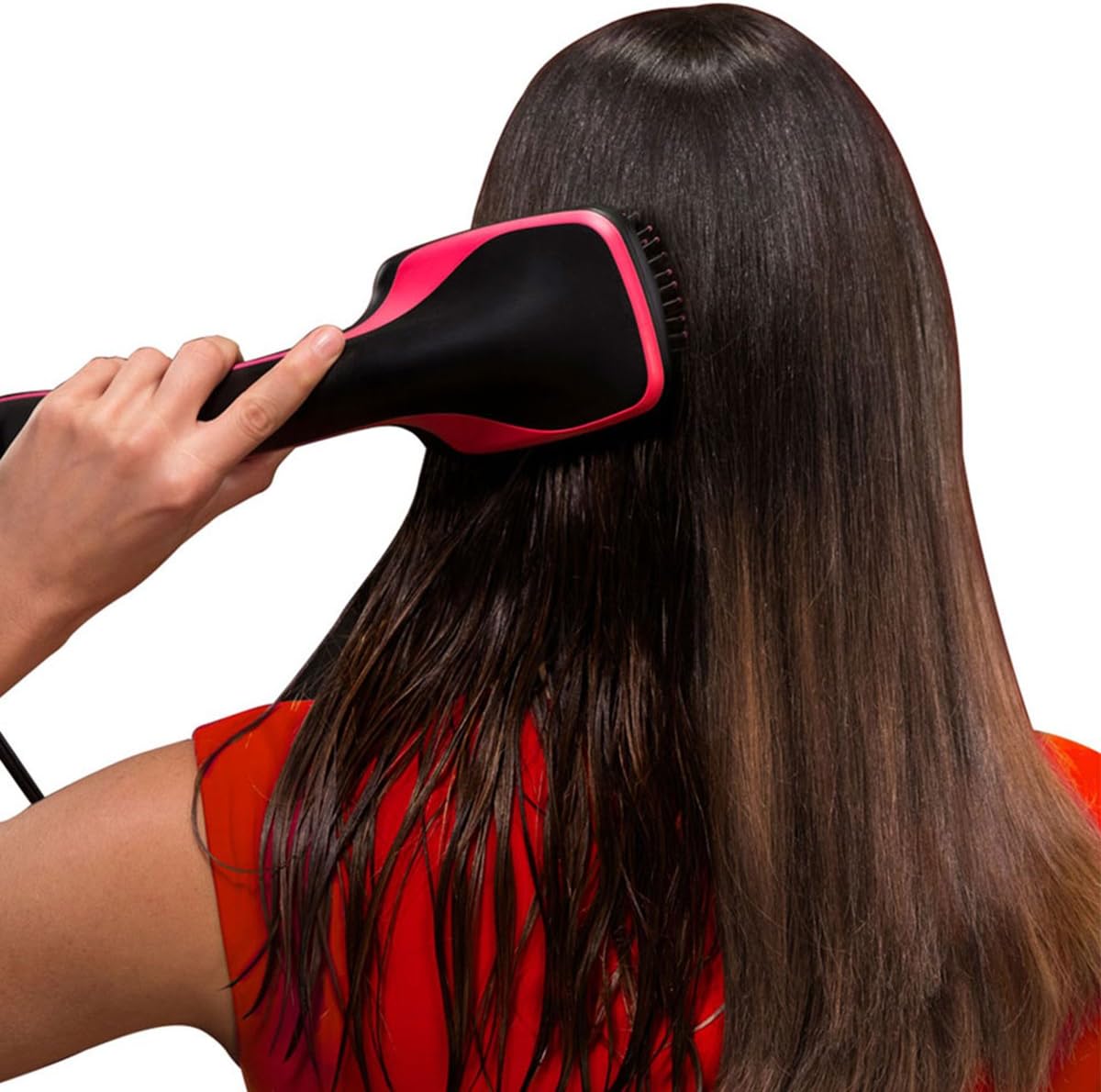 Salon One Step Hair Dryer & Styler, Meraif Hot Air Paddle Brush Negative Ion Generator Salon Hair Straightener Comb for All Hair Types