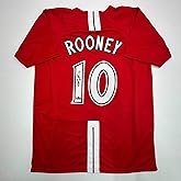 Facsimile Autographed Wayne Rooney Manchester United Red Reprint Laser Auto Soccer Jersey Size Men's XL