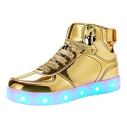 DIYJTS Kids LED Light Up Shoes, Fashion High Top
