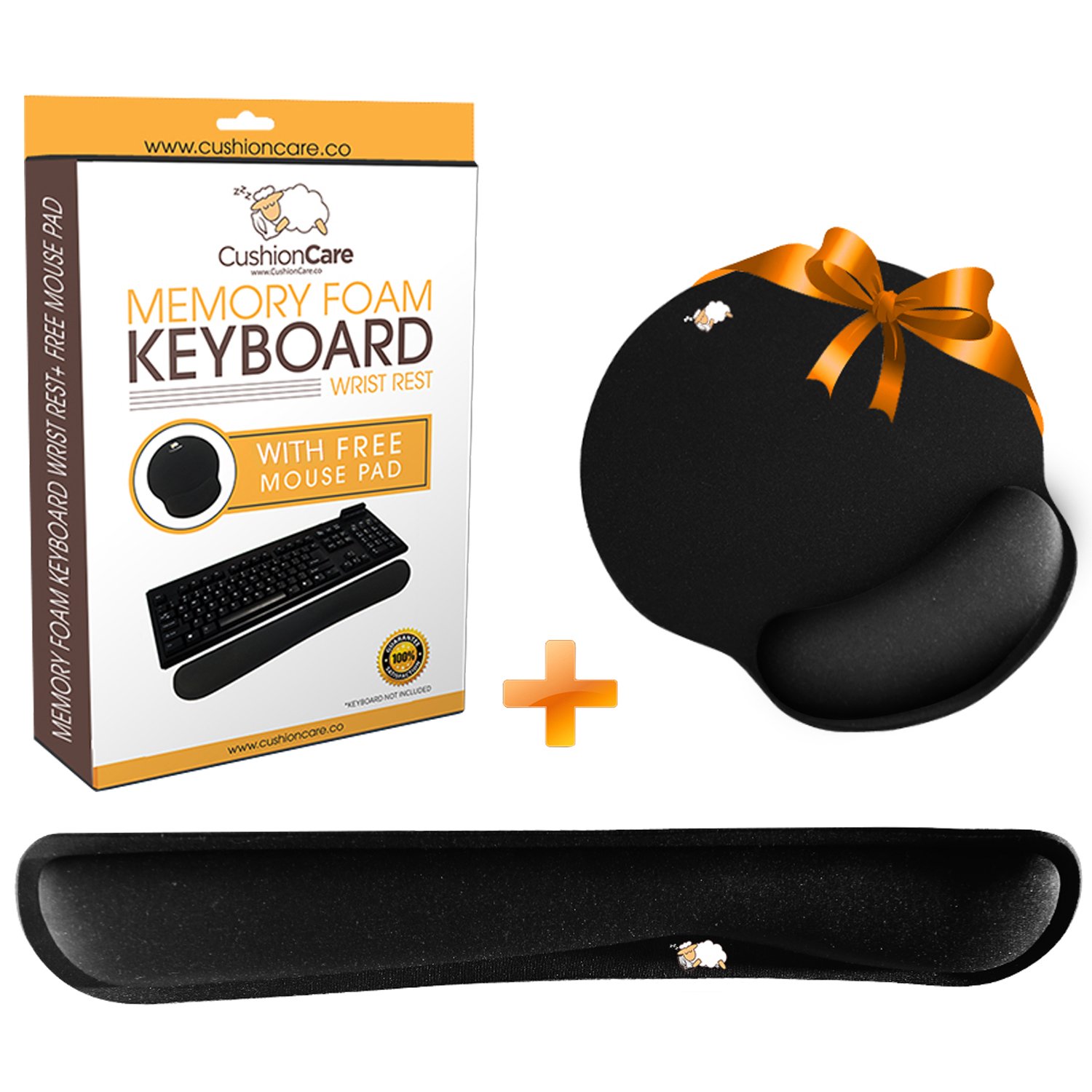 CushionCare Keyboard Wrist Rest Pad - Mouse Pad Included - Ergonomic Support - Made of Foam That Is Built to Last- Provides Comfort and Support to Hands
