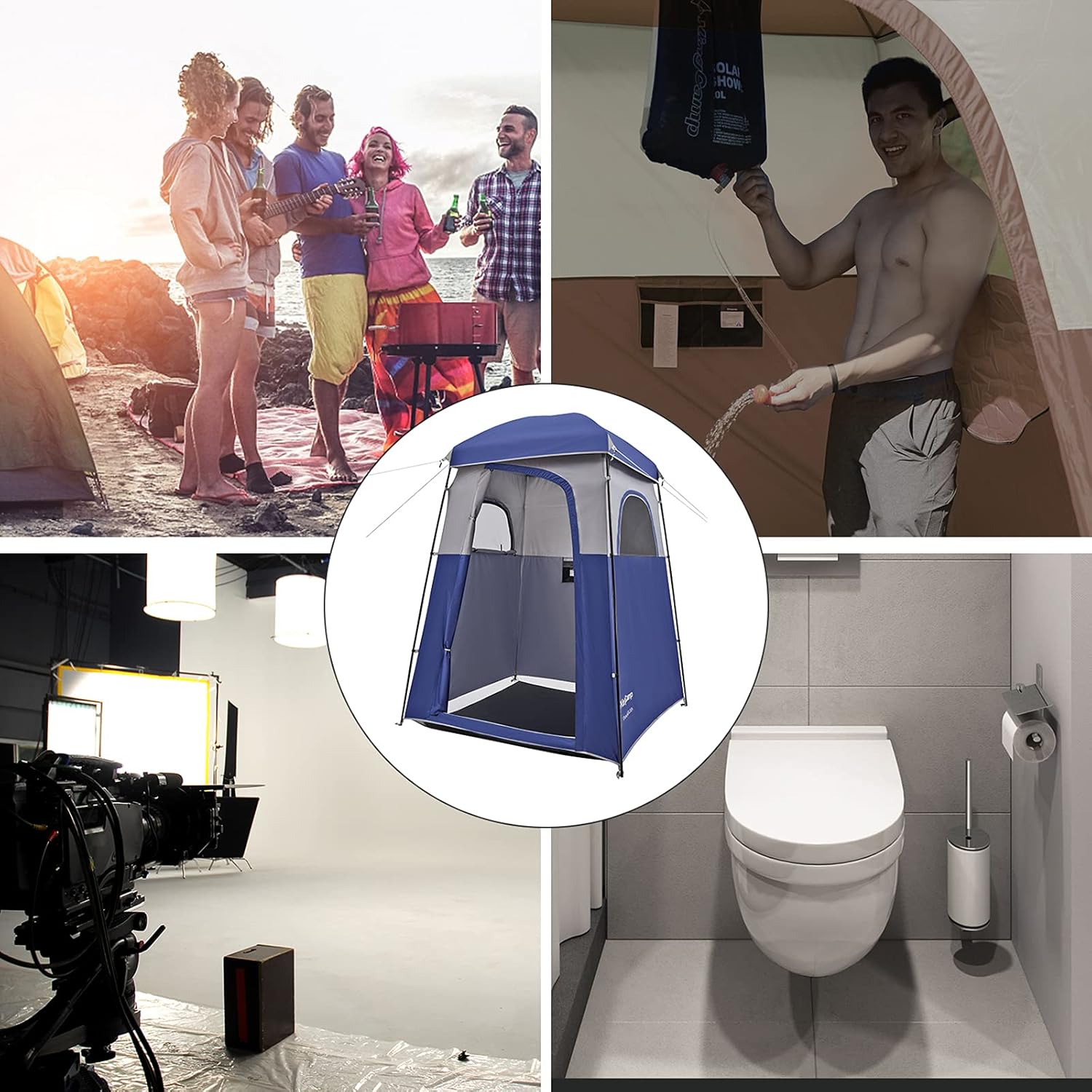 KingCamp Oversize Outdoor Camping Dressing Changing Room Shower Privacy Shelter Tent (KT2002_Blue/Grey): Sports & Outdoors