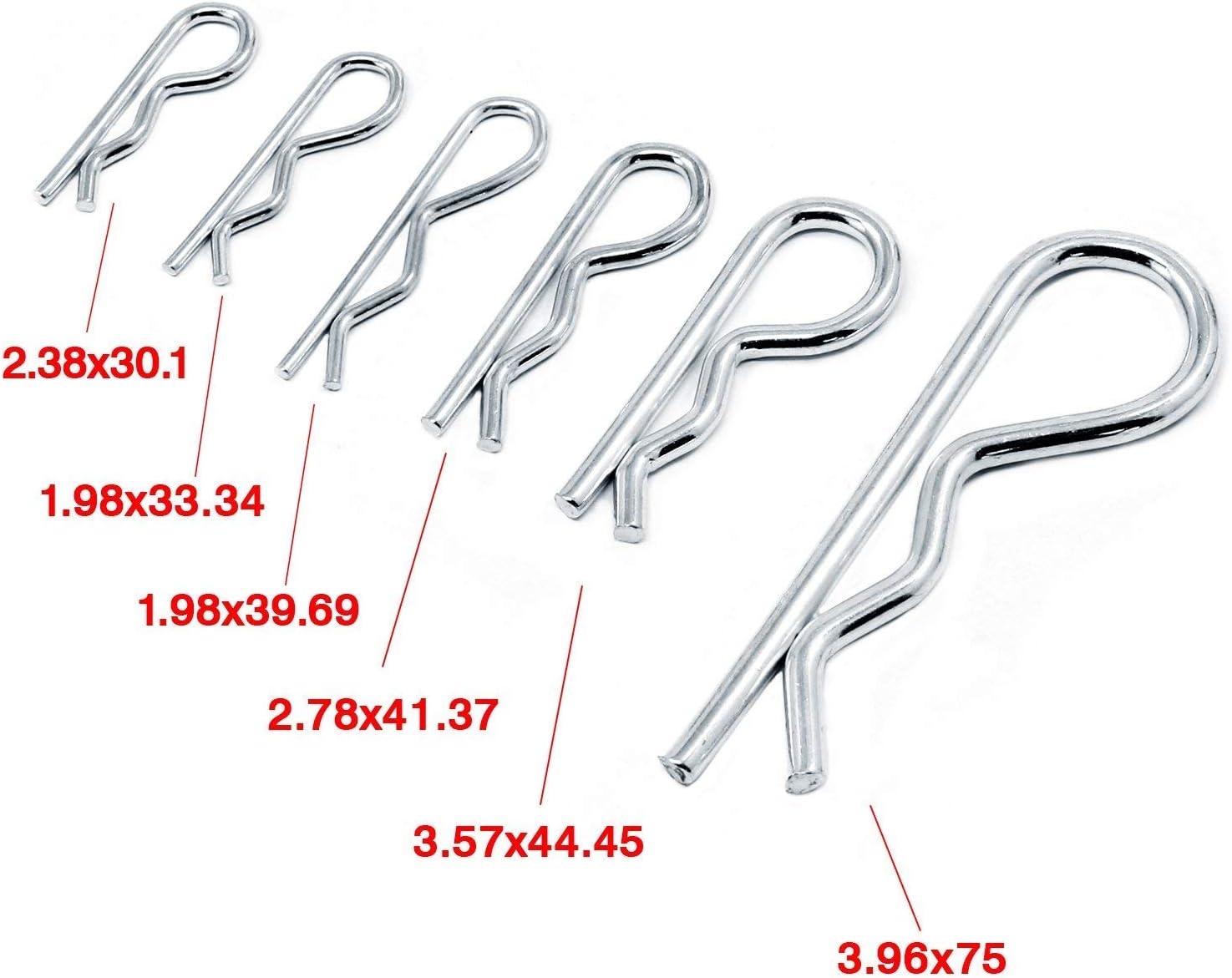 Haobase 150pcs Stainless Steel R Cotter Pin Assortment Hitch Pin Clips