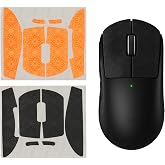 kwmobile Mouse Grip Tape for Logitech G PRO X Superlight 2 / G PRO X Superlight Grip Tape - Non-Slip Faux Leather - Black/Orange