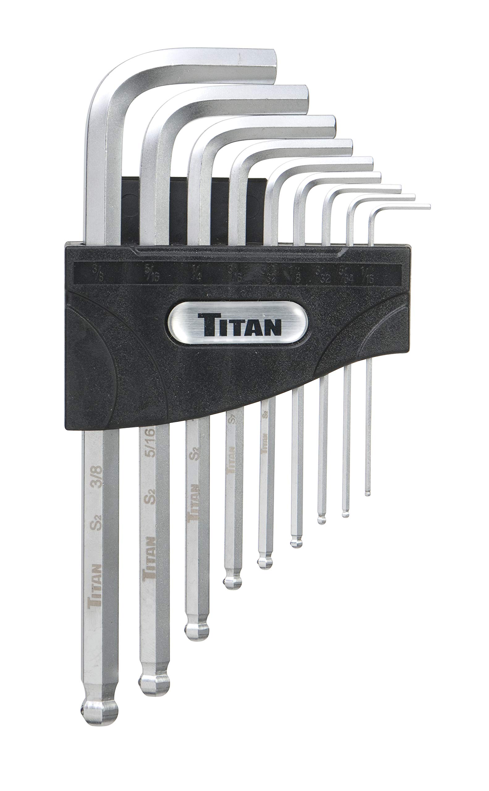 Titan Tools 12735 Detent Ball SAE Hex Key Set - Multi-Colour (9-Piece)