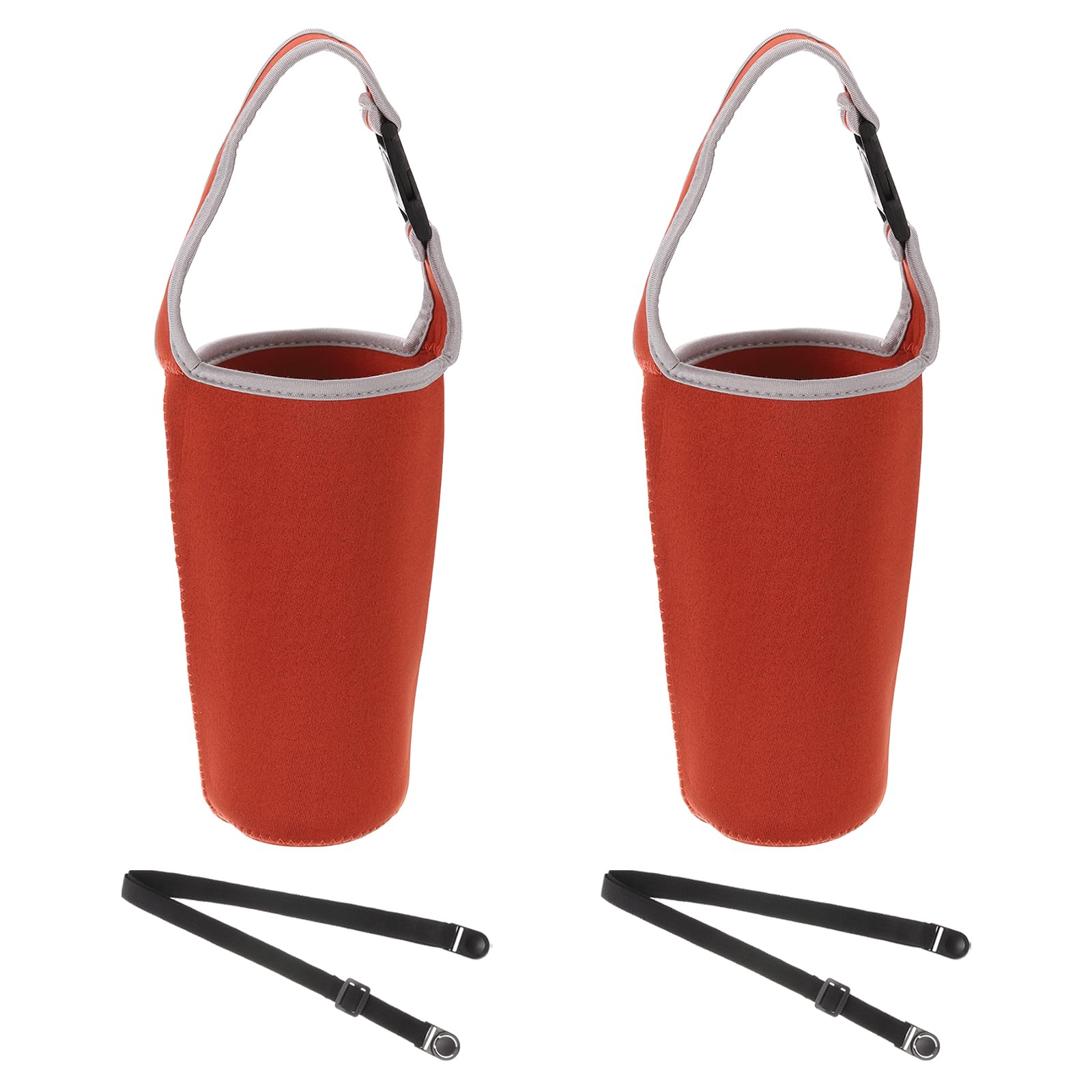 PATIKIL 30oz Tumbler Carrier Holders with Shoulder Strap, 2 Pack Reusable Neoprene Insulated Mug Drinks Water Bottle Cap Tumbler Carrier Pouch Protector, Brown