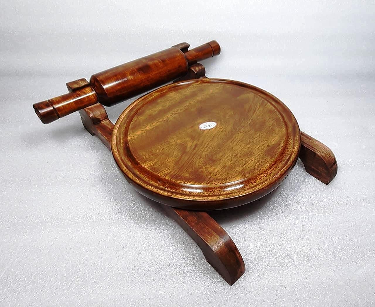 Buy HomEnrich Wooden Chakla Belan Stand Rolling Pin and Board Stand