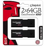 Kingston 64GB USB 3.0 DataTraveler 100 G3 ,2 Pack (DT100G3/64GB-2P)