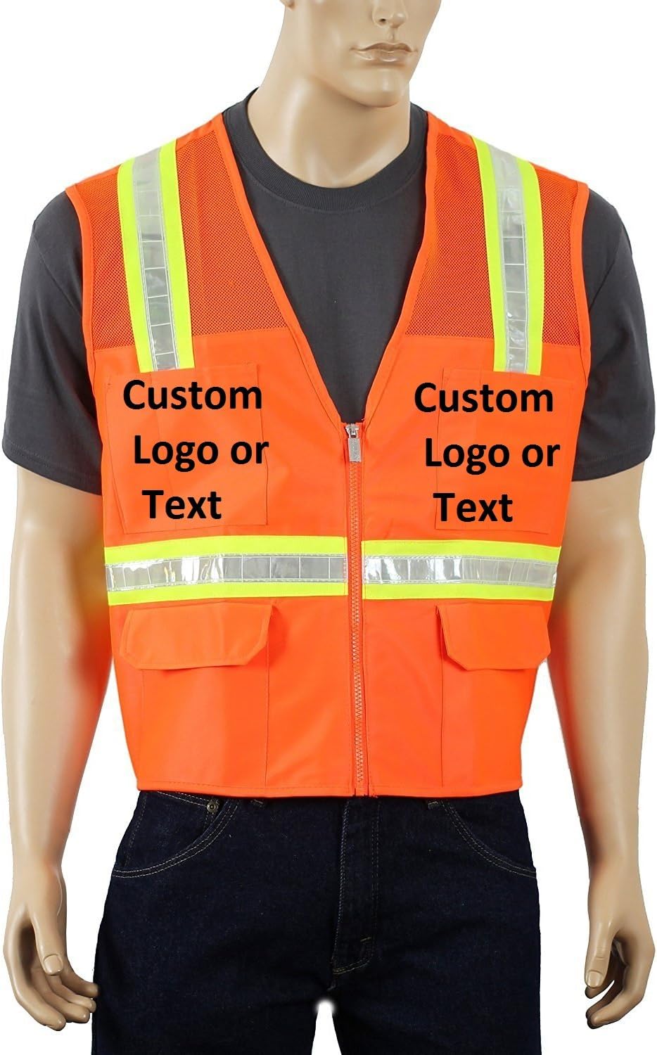 Safety Depot Customizable Two Tone Reflective Surveyor Safety Vest with