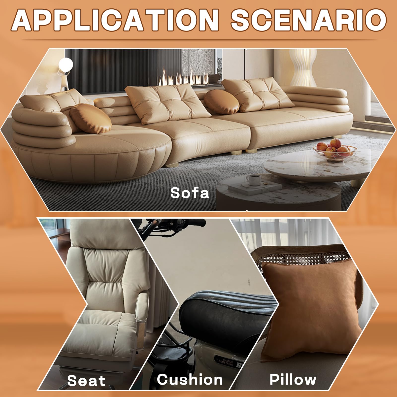 Leather Repair Patch, 3 x 60In Self Adhesive Leather Repair Tape Kit for Furniture, Couch, Sofa, Office, Car Seats, Car Interior,Vinyl Repair Kit (Black-Fine Grain)