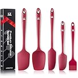 Spatula Silicone Spatula Set Spatulas Silicone Heat Resistant 600°F Rubber Spatula Seamless One Piece Non-Stick 5-Piece For C